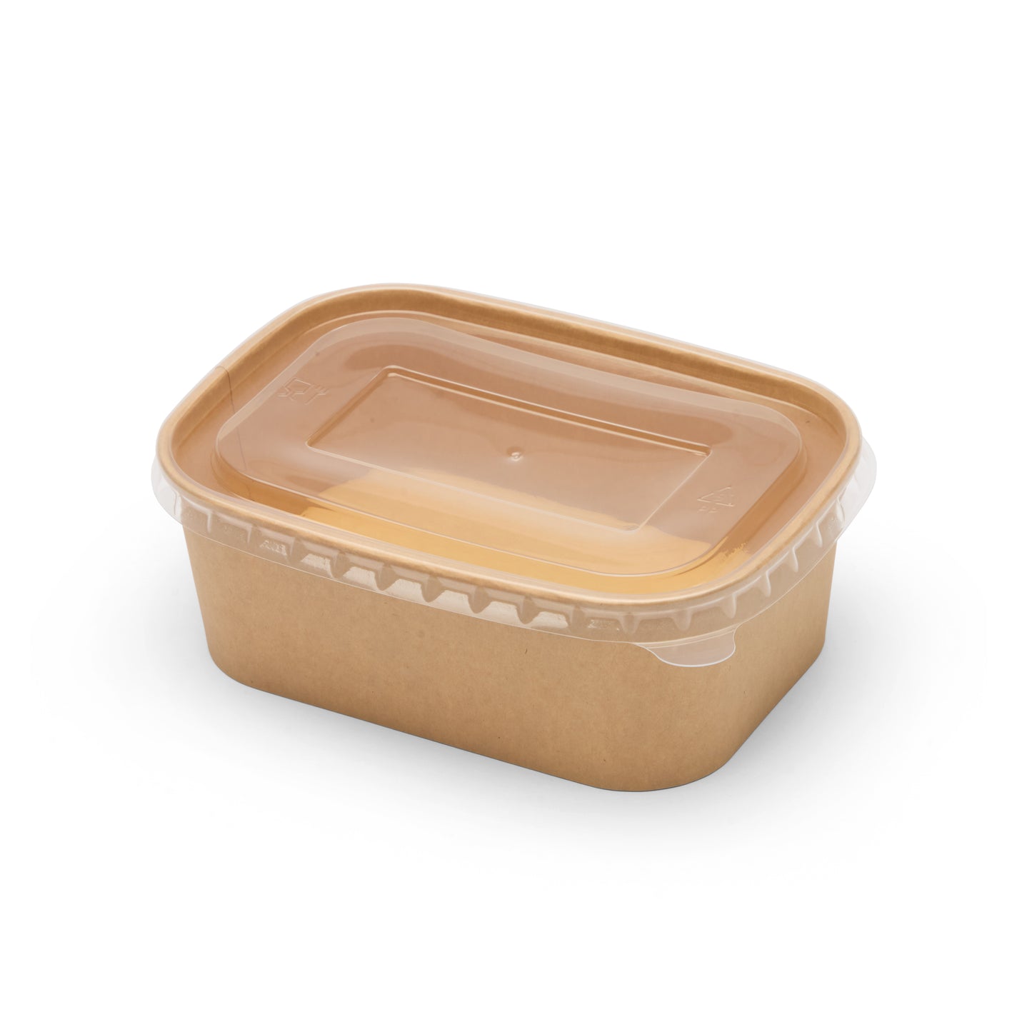 750ml Kraft Rectangular Food Container with PP Lids (300 sets)